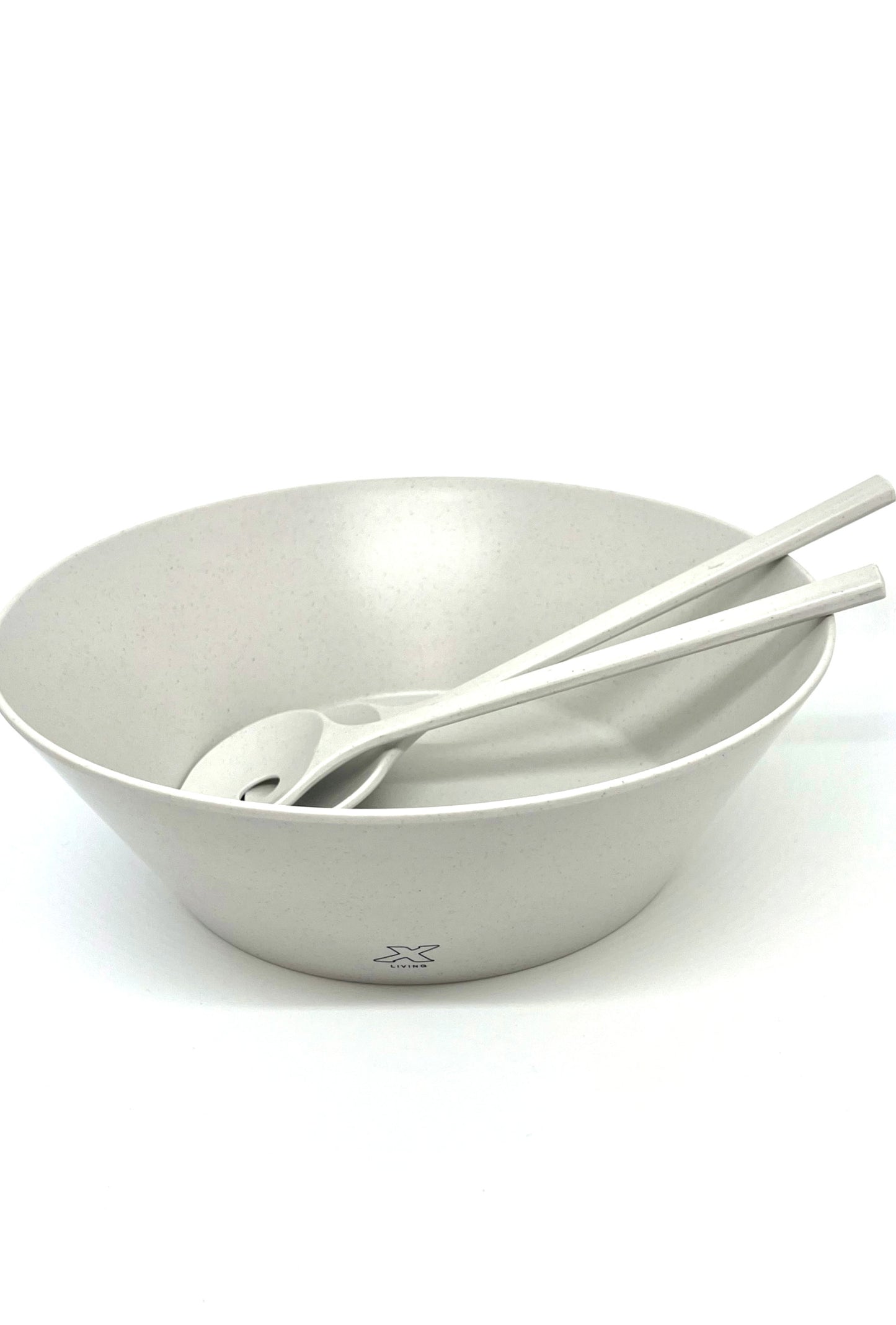 Salad serving set - Pebble white
