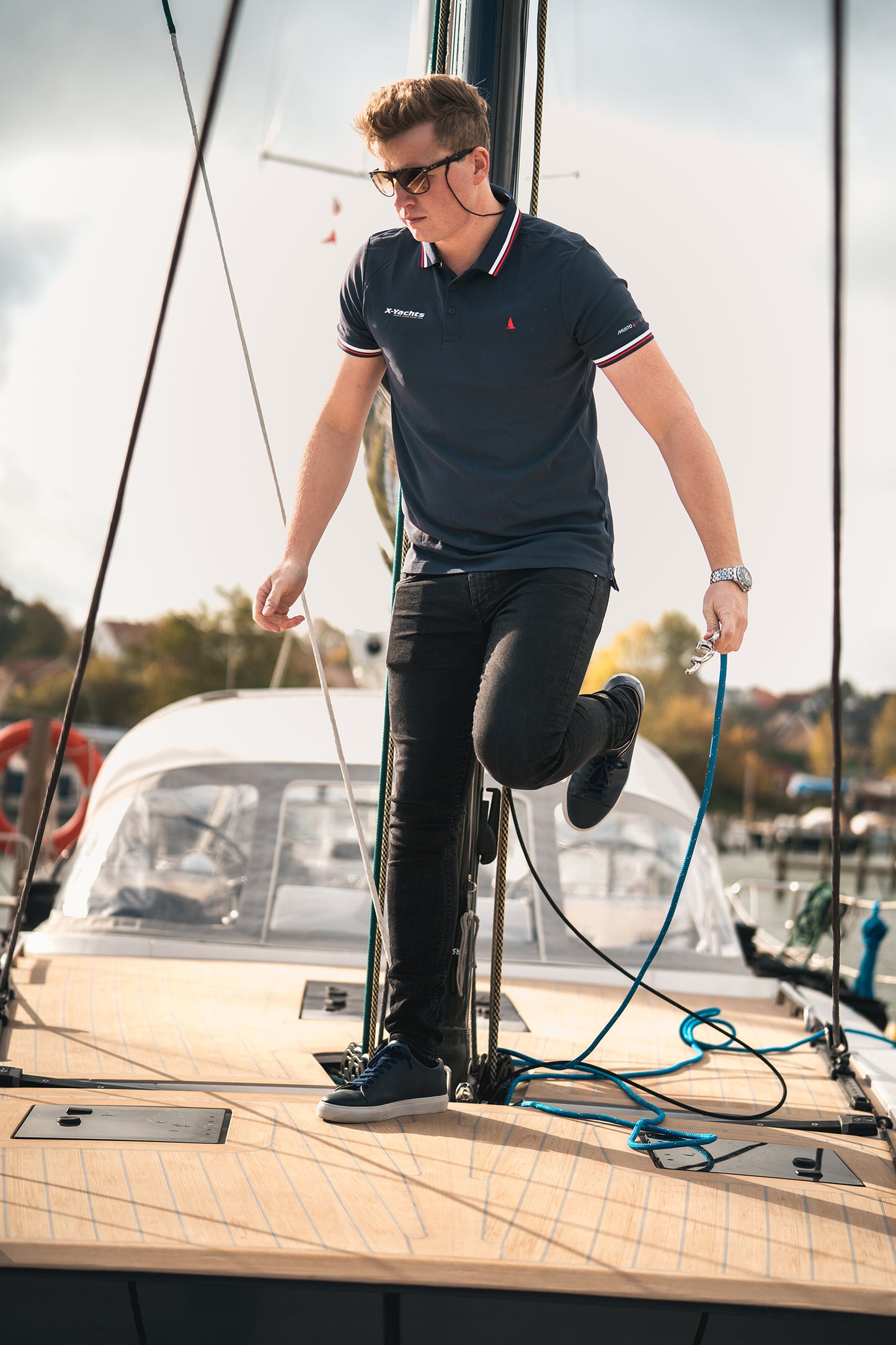 Musto Polo, navy w/stripes, Man