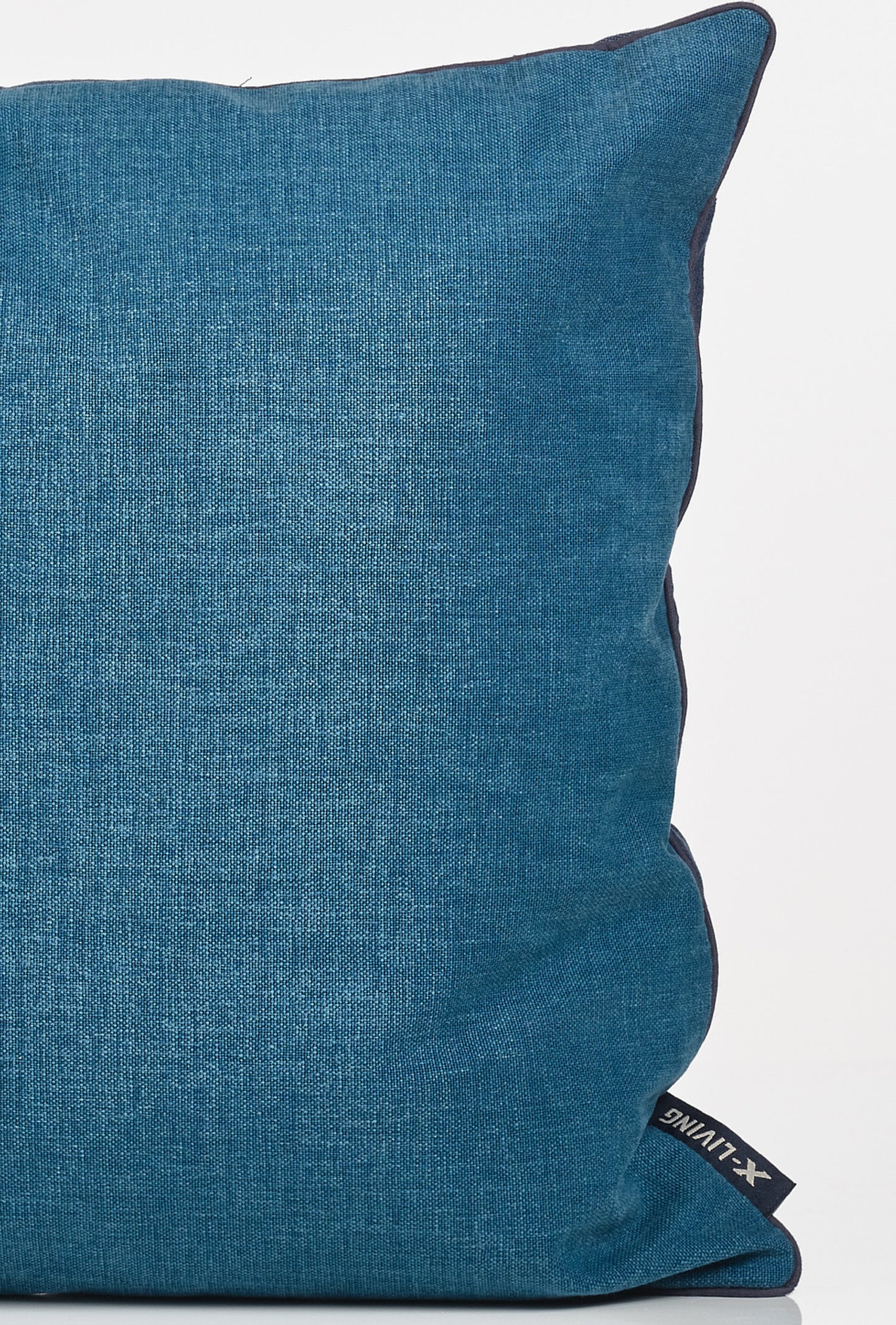KATHRINE Brushed cotton decorative cushion - Deep Blue / Petroleum Blue (42x42)